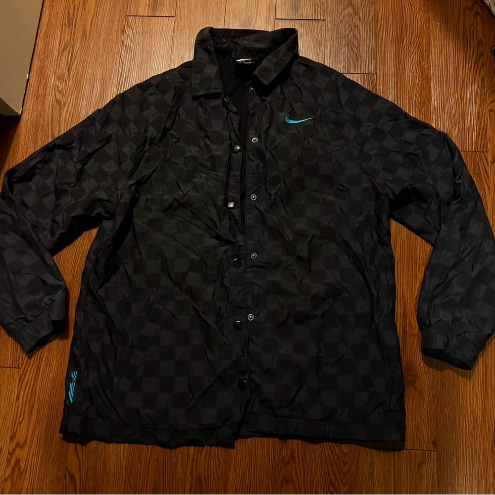 Nike Windbreaker Button Up Jacket Medium Black - image 2